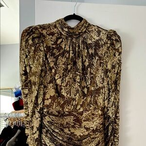 Elegant Gold Patterned Dress